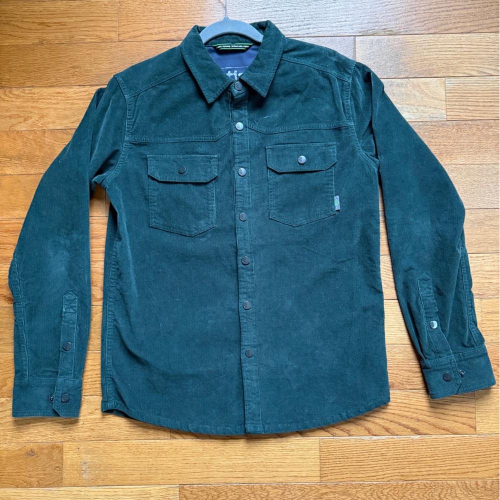 Stio Saratoga Cord Men's Dark Green Corduroy Shirt Jacket